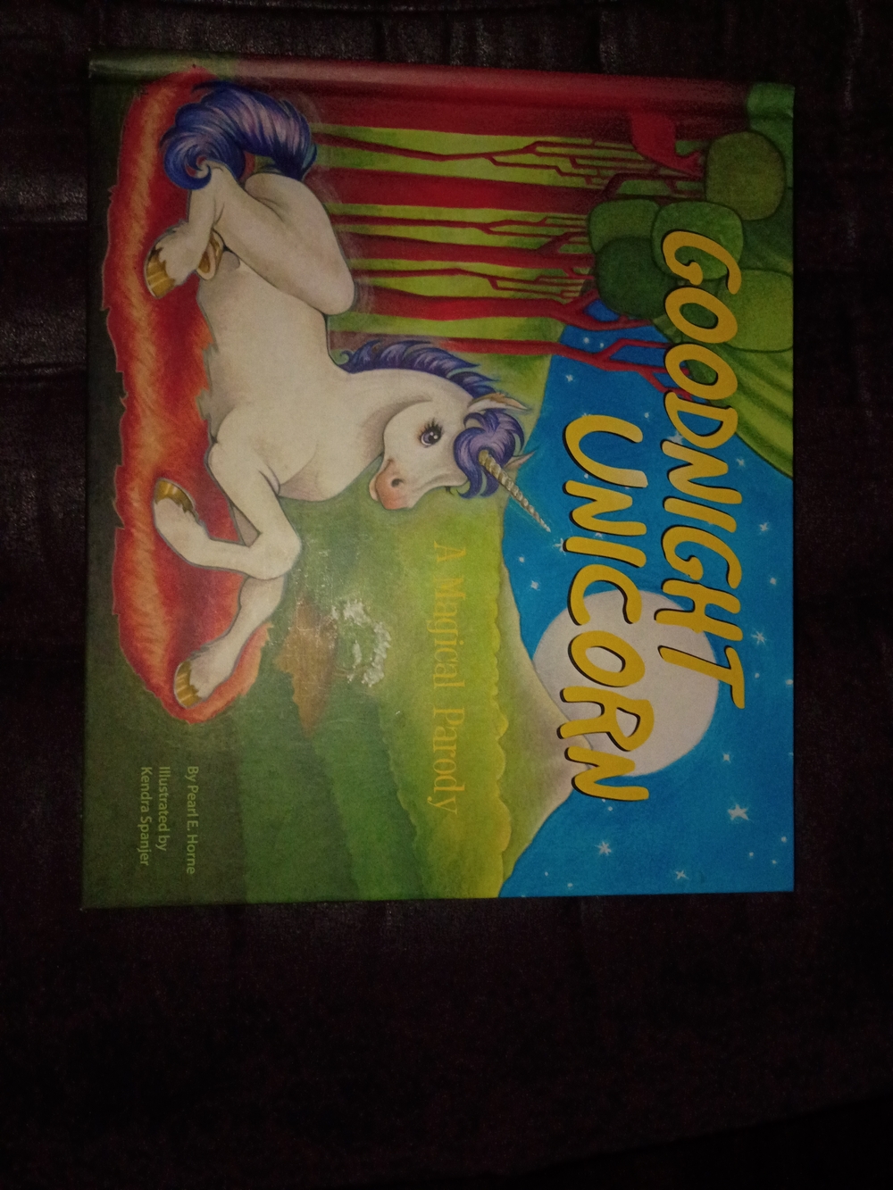 Goodnight Unicorn Kids Book - White and Purple